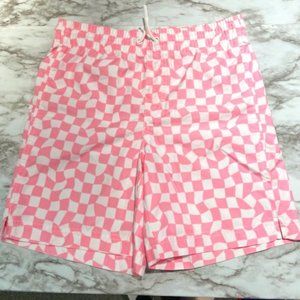 🎀 3 for $25 Pink / White Old Navy Boy's Lined Swim Trunks in Size L (10/12) EUC